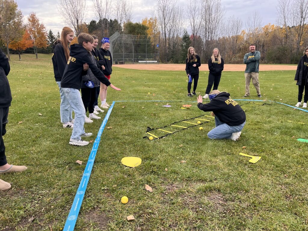 New Life Academy students play a game during the Student Council Leadership Retreat